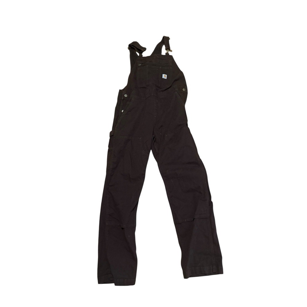 Carhartt Rugged Flex Loose Fit Canvas Bib Overall OR2438-W XL Chocolate Brown